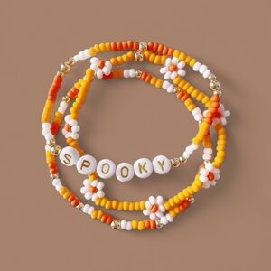 Full Set 3 Halloween Friendship Bracelets Womens Girls Hocus Pocus Spooky Witch